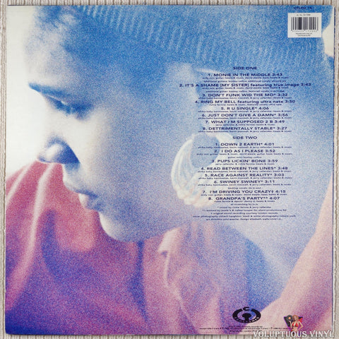 Monie Love ‎– Down To Earth vinyl record back cover