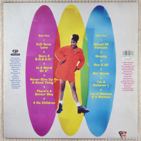 Monie Love ‎– In A Word Or 2 vinyl record back cover
