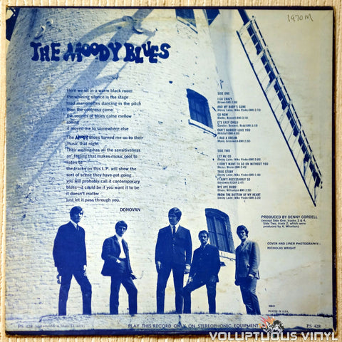 The Moody Blues ‎– Go Now - Moody Blues #1 vinyl record back cover