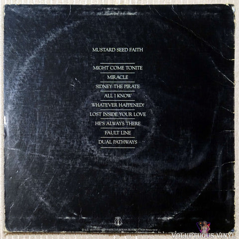 Mustard Seed Faith ‎– Limited Edition vinyl record back cover