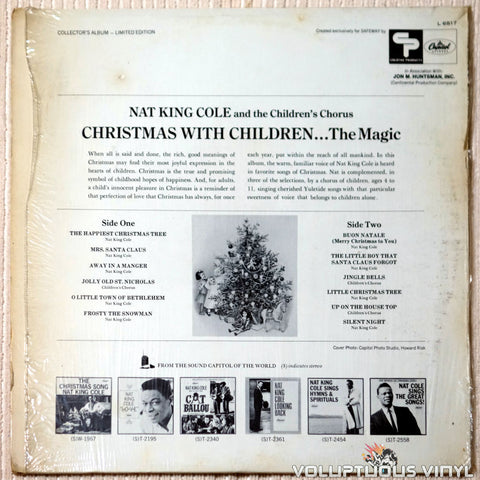 Nat King Cole And The Children's Chorus ‎– The Magic Of Christmas With Children vinyl record back cover