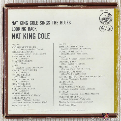 Nat King Cole – Sings the Blues/Looking Back reel-to-reel box back cover