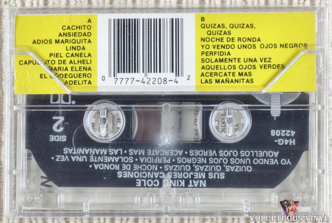 Nat King Cole ‎– Sus Mejores Canciones cassette tape back cover