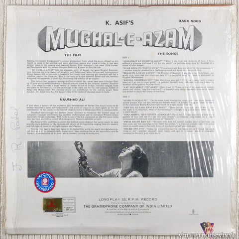 Naushad – Mughal-E-Azam vinyl record back cover