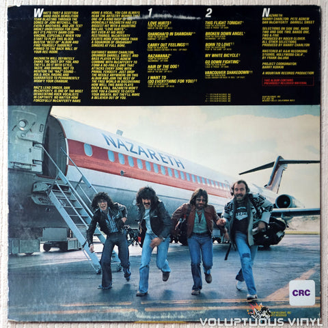 Nazareth ‎– Hot Tracks - Vinyl Record - Back Cover