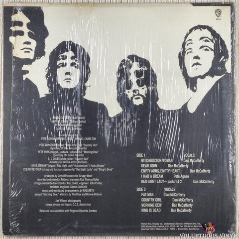 Nazareth – Nazareth vinyl record back cover