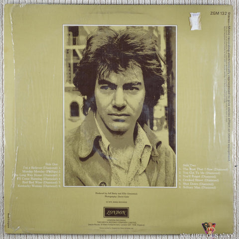 Neil Diamond – Gold Diamond vinyl record back cover