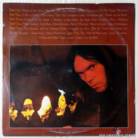 Neil Young ‎– Decade vinyl record back cover