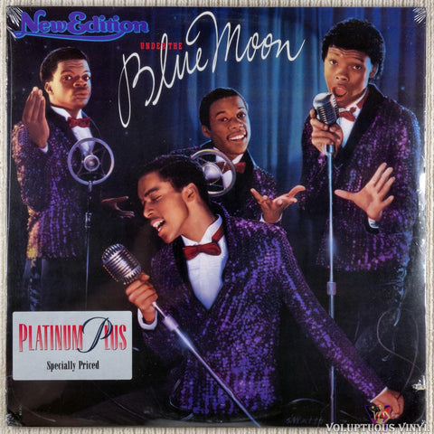 New Edition ‎– Under The Blue Moon vinyl record front cover