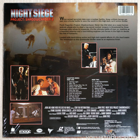 Night Siege: Project Shadowchaser 2 - Laserdisc - Back Cover