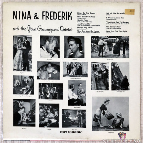Nina & Frederik With The Jørn Grauengaard Quintet ‎– Nina & Frederik With The Jørn Grauengaard Quintet vinyl record back cover
