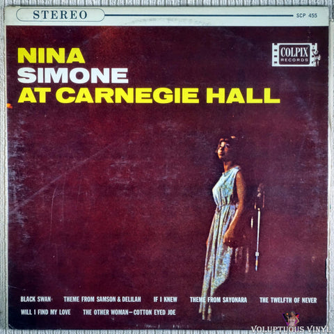 Nina Simone ‎– At Carnegie Hall vinyl record front cover