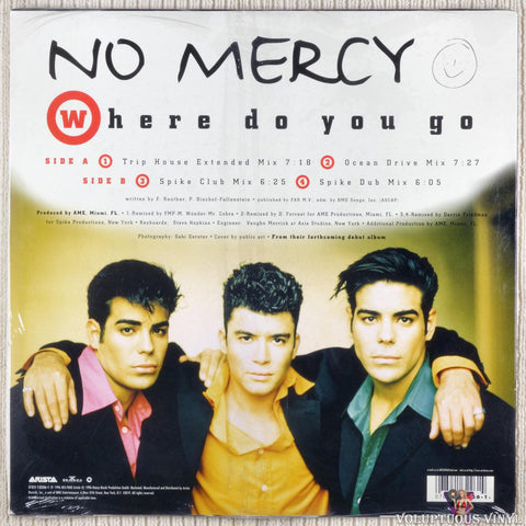 No Mercy – Where Do You Go vinyl record back cover
