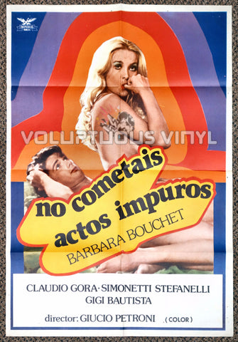 Do Not Commit Adultery 1981 Spanish 1-Sheet Movie Poster for the Italian Sex Comedy with Nude Barbara Bouchet