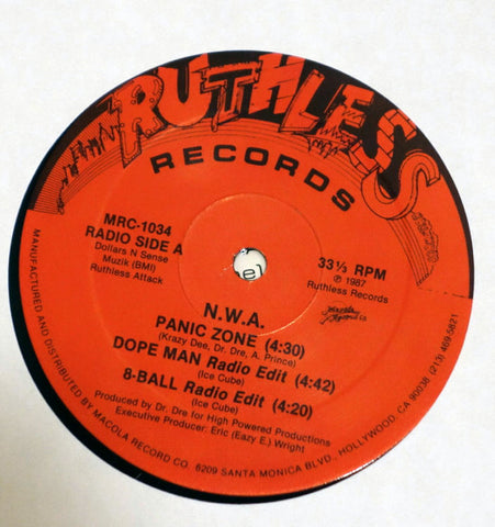 NWA Panic Zone EP Ruthless Records vinyl record Side A