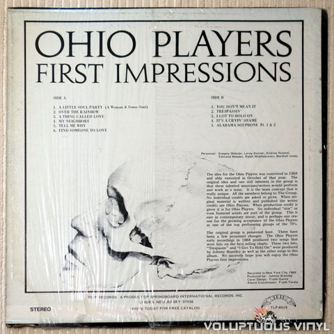 Ohio Players ‎– First Impressions - Vinyl Record - Back Cover