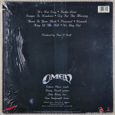 Omen – Escape To Nowhere vinyl record back cover