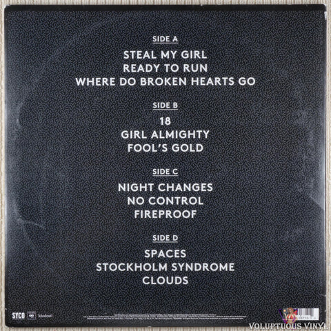 One Direction ‎– Four vinyl record back cover