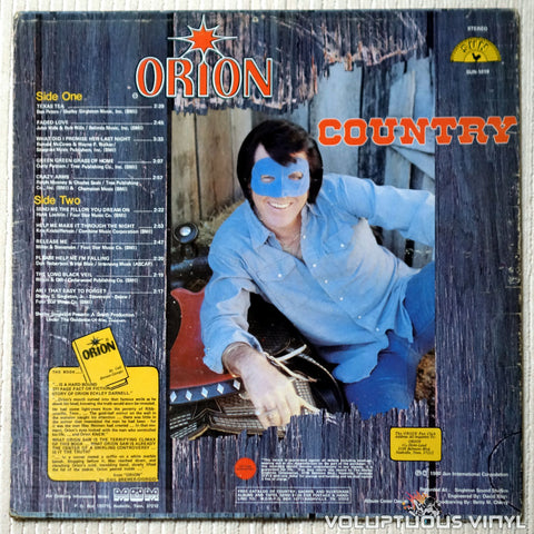 Orion ‎– Country - Vinyl Record - Back Cover