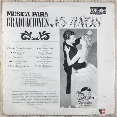 Orquesta De Juán García Medeles Y Various ‎– Música Para Graduaciones Y 15 Años vinyl record back cover
