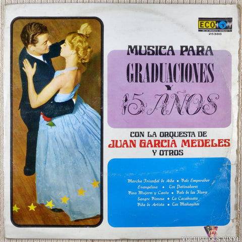 Orquesta De Juán García Medeles Y Various ‎– Música Para Graduaciones Y 15 Años vinyl record front cover