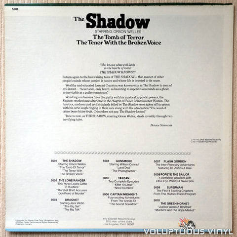 Orson Welles ‎– The Shadow - Vinyl Record - Back Cover