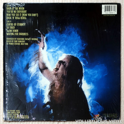Ozzy Osbourne ‎– Bark At The Moon - Vinyl Record - Back Cover