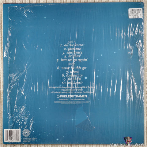 Paramore – All We Know Is Falling vinyl record back cover