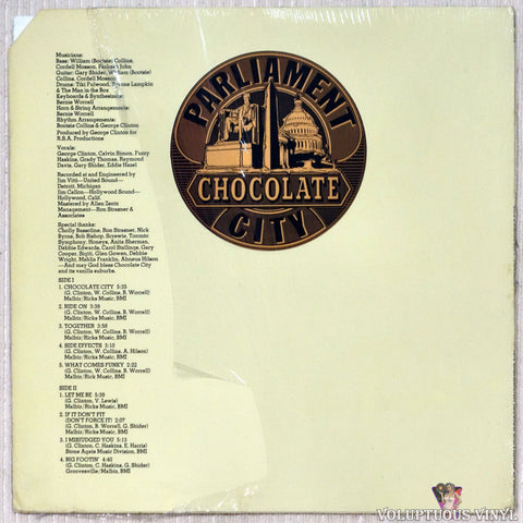 Parliament ‎– Chocolate City vinyl record back cover