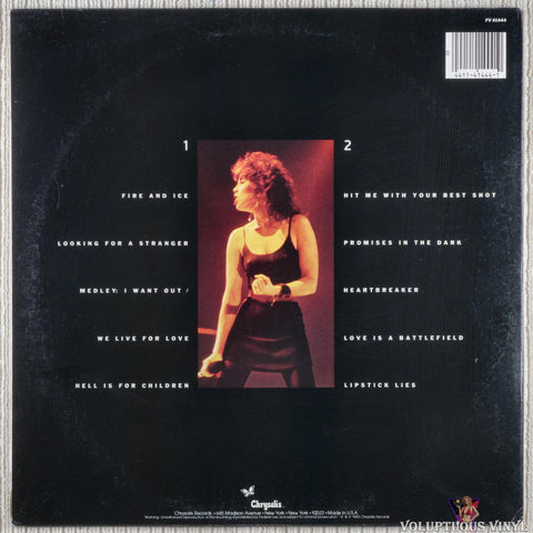 Pat Benatar – Live From Earth vinyl record back cover