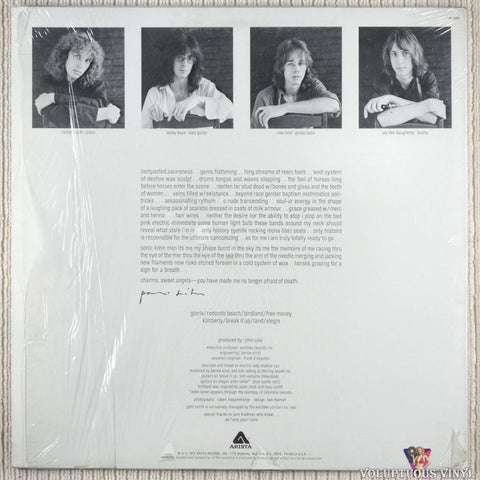 Patti Smith – Horses vinyl record back cover