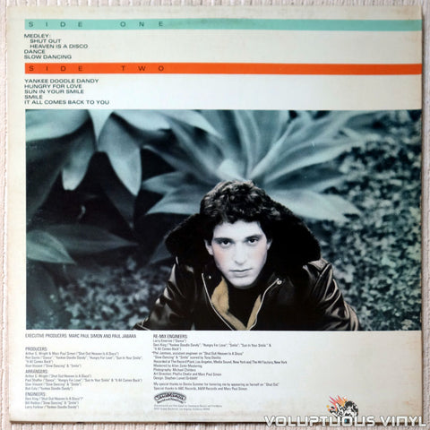 Paul Jabara ‎– Shut Out vinyl record back cover