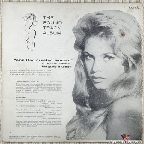 Paul Misraki – And God Created Woman vinyl record back cover