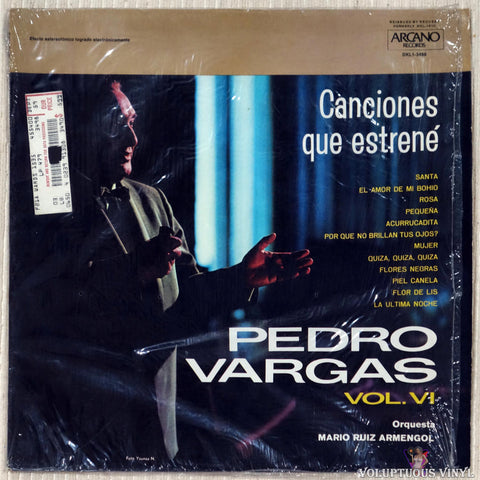 Pedro Vargas ‎– Canciones Que Estrene Vol. VI vinyl record front cover