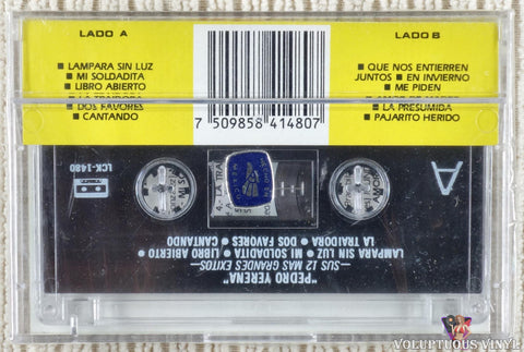Pedro Yerena – 12 Grandes Exitos cassette tape back cover