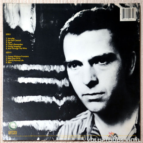 Peter Gabriel ‎– Peter Gabriel - Vinyl Record - Back Cover