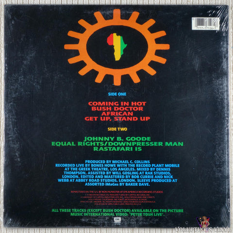 Peter Tosh – Captured Live vinyl record back cover