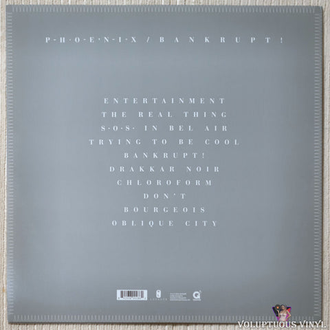 Phoenix ‎– Bankrupt! vinyl record back cover