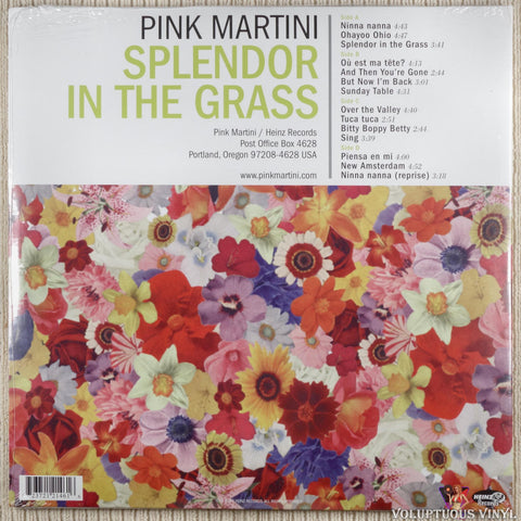 Pink Martini ‎– Splendor In The Grass vinyl record back cover