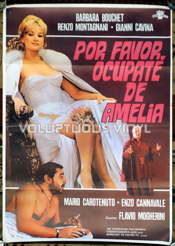 Please Take Care Of Amelia (1981) - Spanish 1-Sheet - Barbara Bouchet Lingerie