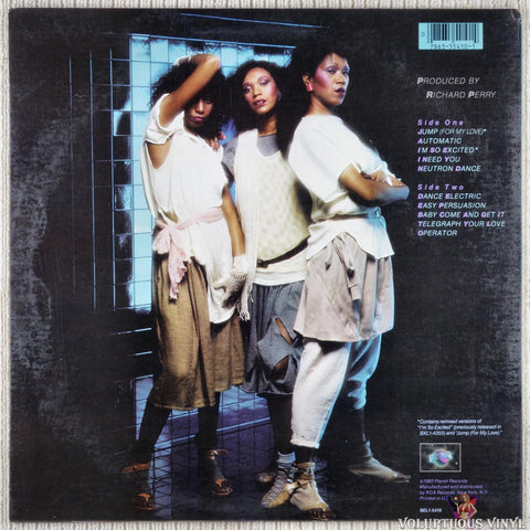 Pointer Sisters – Break Out vinyl record back cover