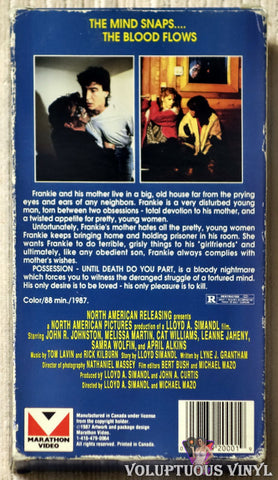 Possession Until Death Do You Part VHS tape back cover
