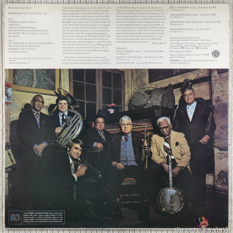 Preservation Hall Jazz Band – New Orleans, Vol. 1 vinyl record back cover