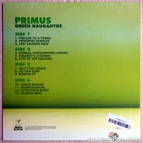 Primus ‎– Green Naugahyde - Vinyl Record - Back Cover