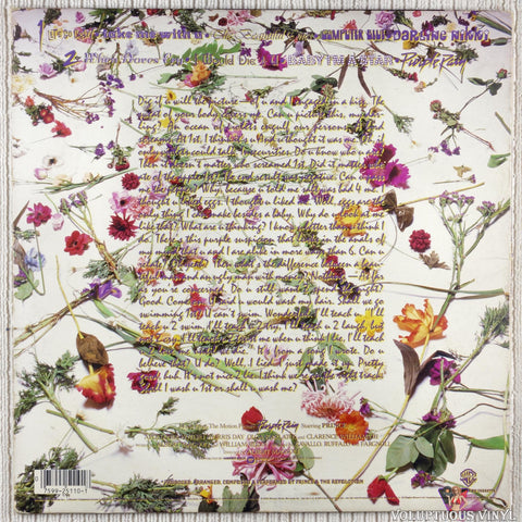 Prince And The Revolution – Purple Rain vinyl record back cover