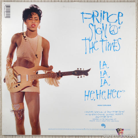 Prince ‎– Sign "O" The Times vinyl record back cover
