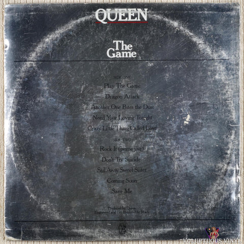 Queen – The Game vinyl record back cover