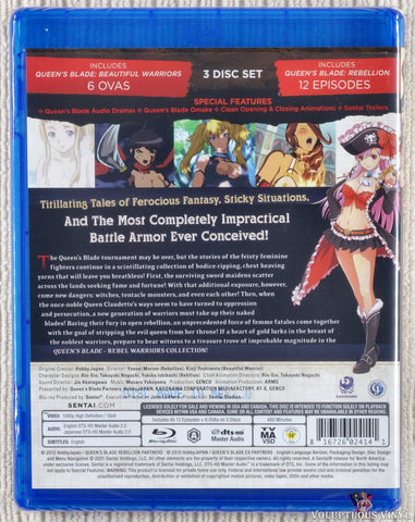 Queen's Blade: Rebel Warriors Collection Blu-ray back cover
