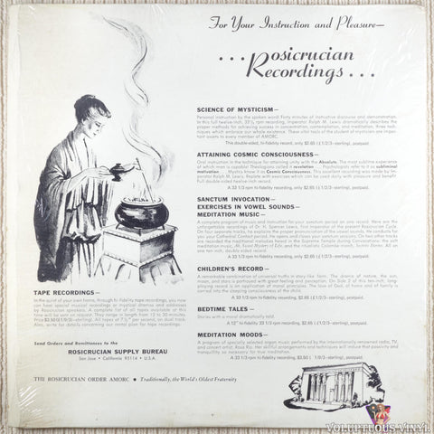Ralph M. Lewis ‎– Attaining Cosmic Consciousness vinyl record back cover