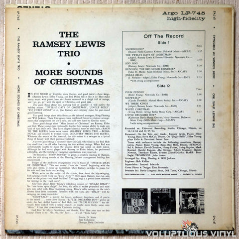 The Ramsey Lewis Trio ‎– More Sounds Of Christmas vinyl record back cover